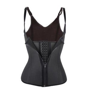 ⚡️SALE ⚡️Womens 3 Hook Vest Corset Latex Waist Trainer | Zip & Clip Shapewear